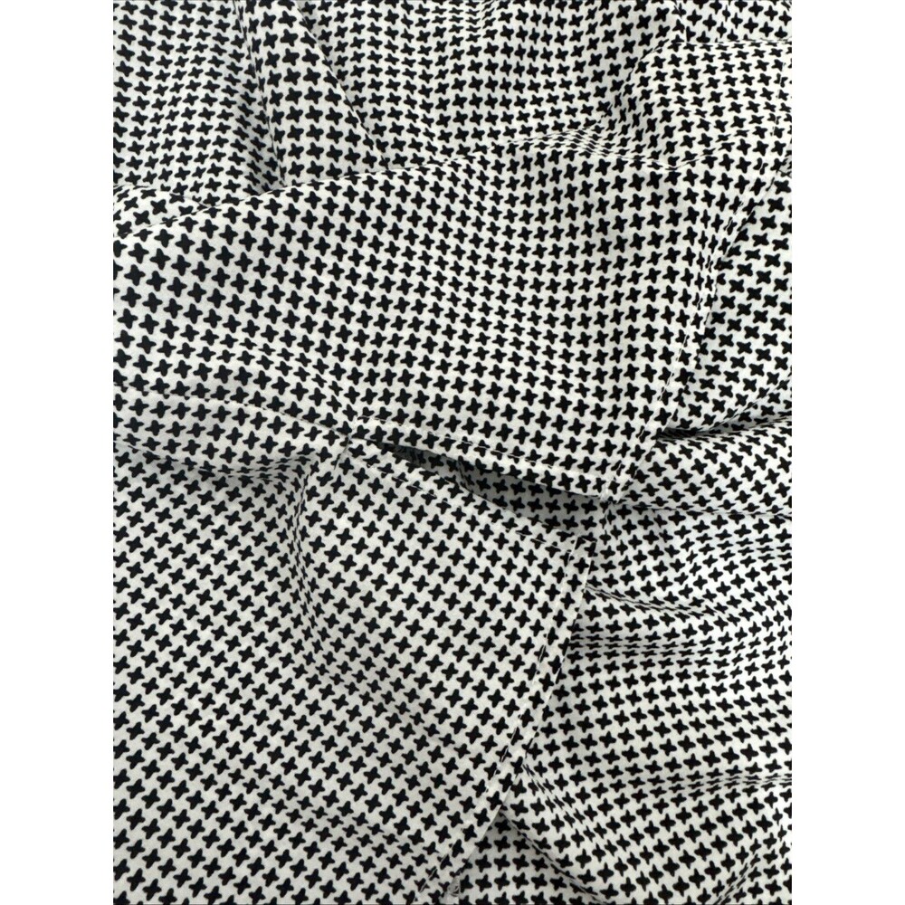 Carolina Belle Montreal Womens Sz S  Houndstooth Pleated Ruffle Chiffon Top - Picture 10 of 15